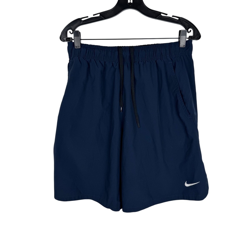 Nike Dri-FIT Shorts Mens L Navy Blue Patriot Print Athletic Drawstring 9" Pocket